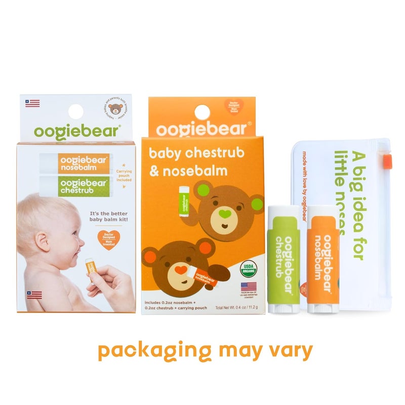 oogiebear Organic Nourishing Nose to Toe & Breathing Rub Balms - Naturally Soothing, Gentle Moisturizer, On-The-Go Size with Travel Pouch - 0.5 oz, Safe for Infants, Doctor Made - Image 3